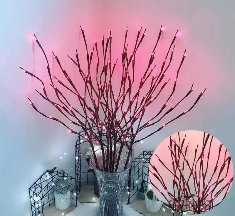 LED simulation branch tree light in a vase with multiple colour illumination options