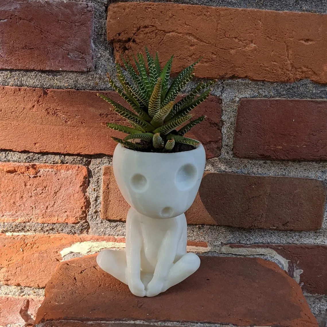 Nightglow synthetic resin succulent flowerpot, 12x7x8cm, character shape, luminous option, tabletop decoration