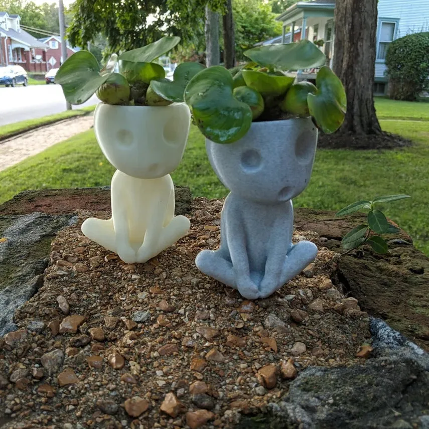 Nightglow synthetic resin succulent flowerpot, 12x7x8cm, character shape, luminous option, tabletop decoration