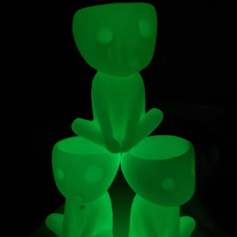 Nightglow synthetic resin succulent flowerpot, 12x7x8cm, character shape, luminous option, tabletop decoration