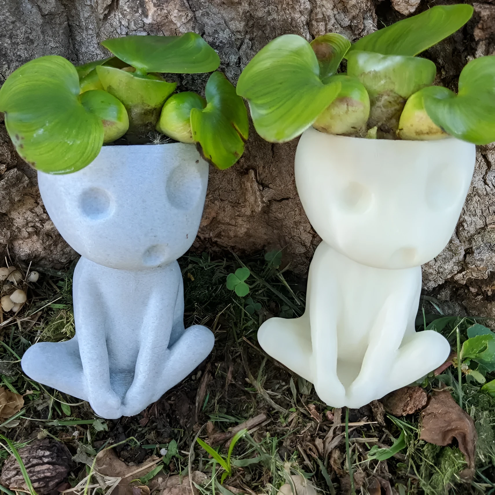 Nightglow synthetic resin succulent flowerpot, 12x7x8cm, character shape, luminous option, tabletop decoration