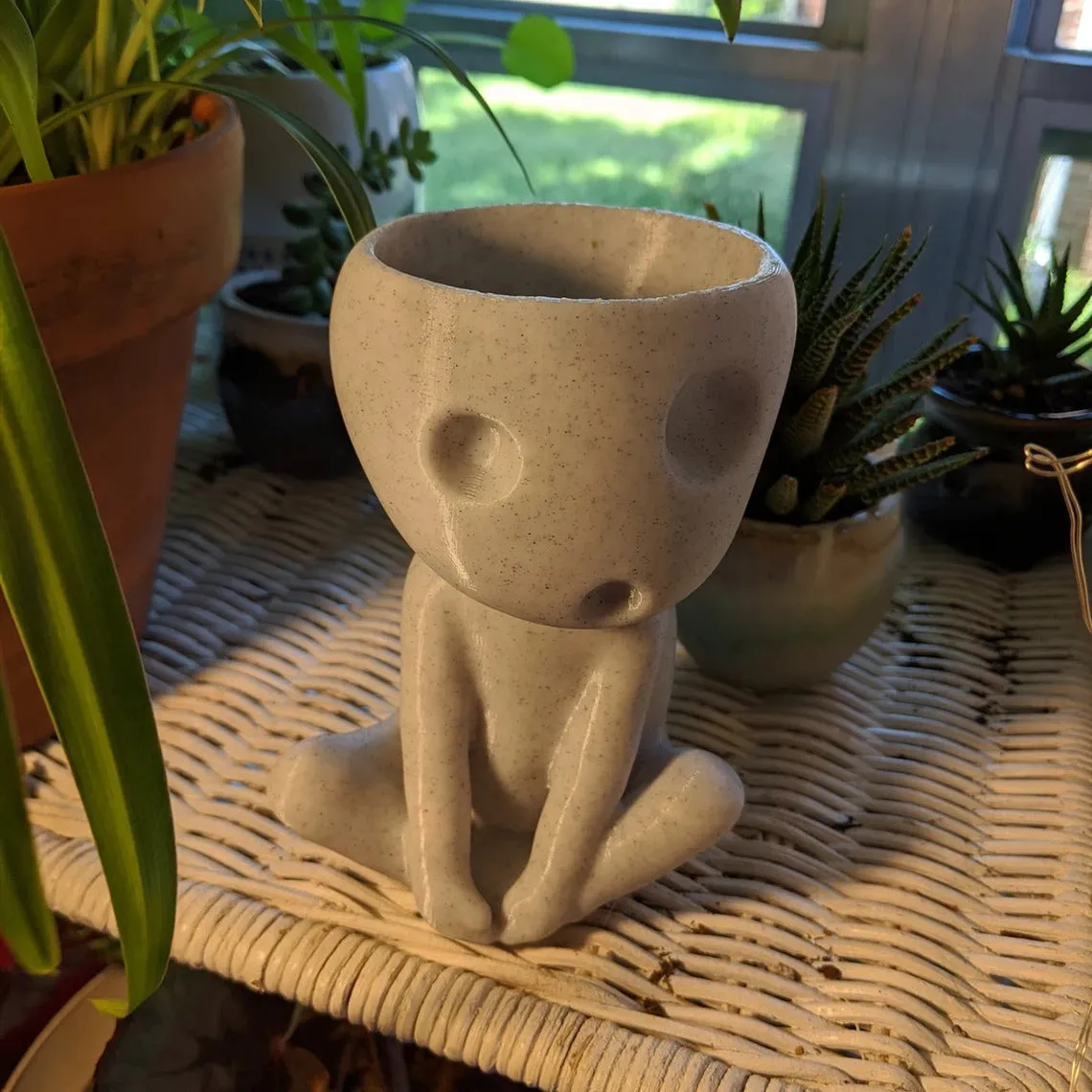Nightglow synthetic resin succulent flowerpot, 12x7x8cm, character shape, luminous option, tabletop decoration