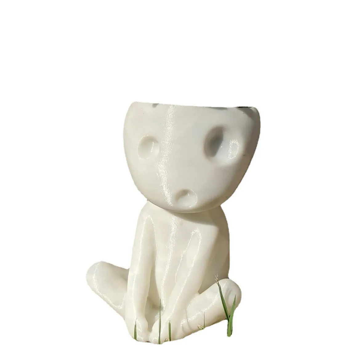 Nightglow synthetic resin succulent flowerpot, 12x7x8cm, character shape, luminous option, tabletop decoration