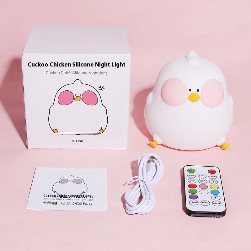 Cool chicken silicone night lamp with colourful glowing light and remote control