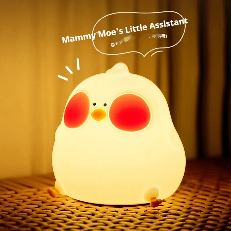 Cool chicken silicone night lamp with colourful glowing light and remote control