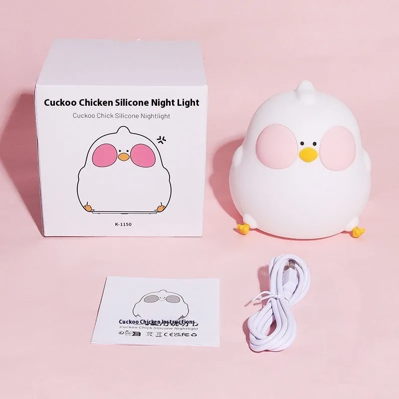 Cool chicken silicone night lamp with colourful glowing light and remote control