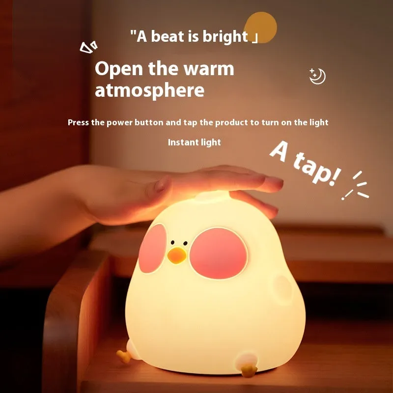 Cool chicken silicone night lamp with colourful glowing light and remote control
