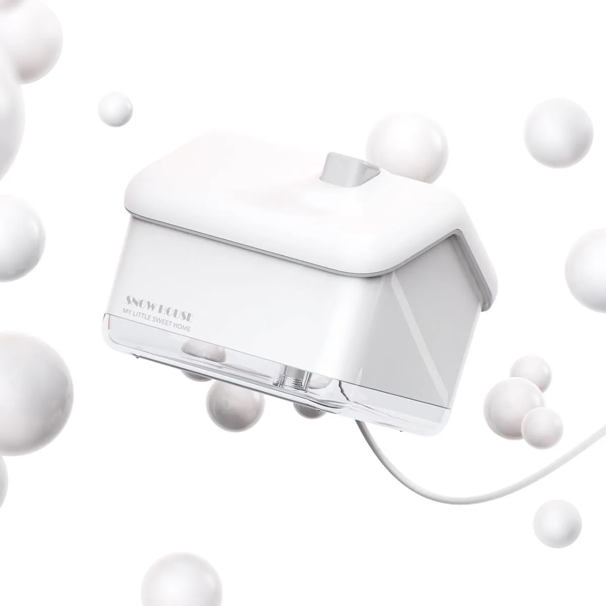 Mini igloo air humidifier in snow house shape with USB cable on desk