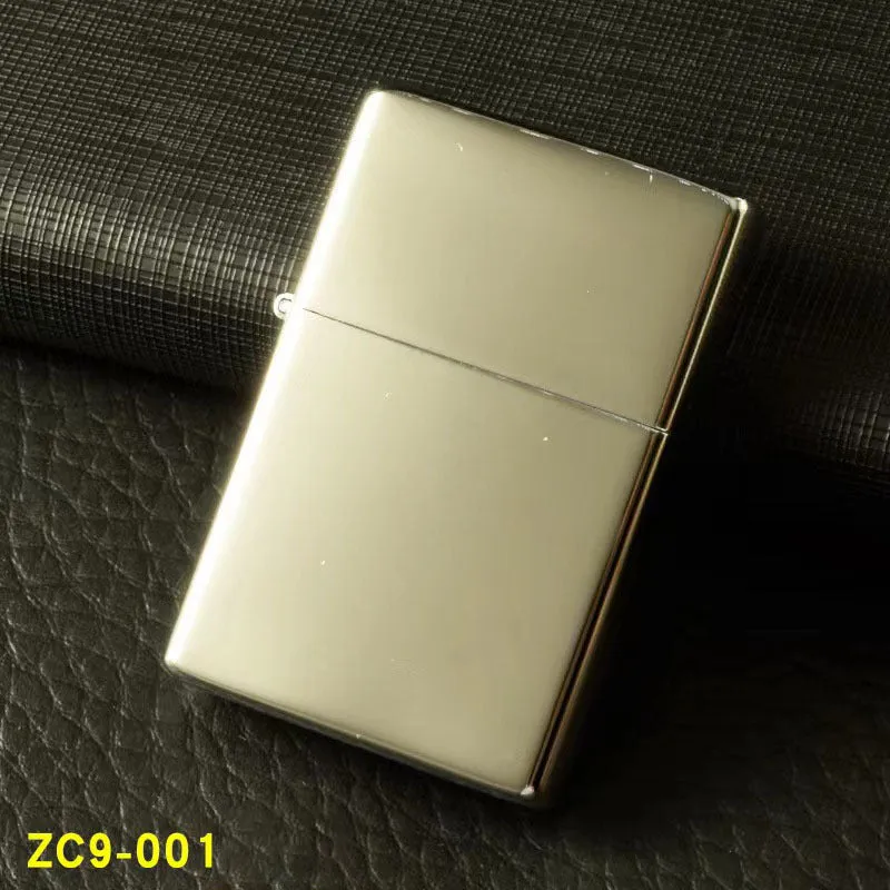 Bright chrome plate windproof metal kerosene lighter with modern simple design