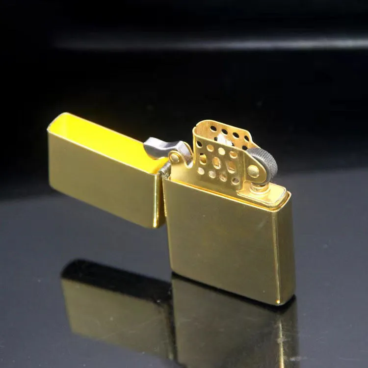 Bright chrome plate windproof metal kerosene lighter with modern simple design