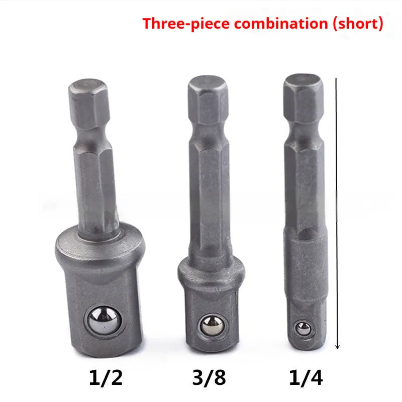 Hexagonal Handle Rotating Socket Wrench Adapter Rod Connecting Rod Set in CR-V Steel for Electric Wrenches, Available in Multiple Lengths and Pack Sizes