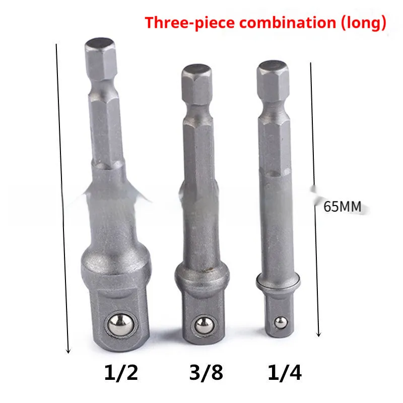 Hexagonal Handle Rotating Socket Wrench Adapter Rod Connecting Rod Set in CR-V Steel for Electric Wrenches, Available in Multiple Lengths and Pack Sizes