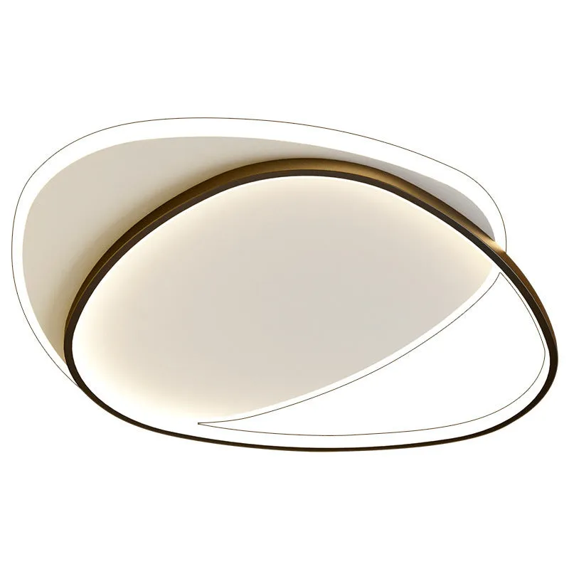 Simple modern round LED ceiling light with dimming, available in White and Black or White Gold finish