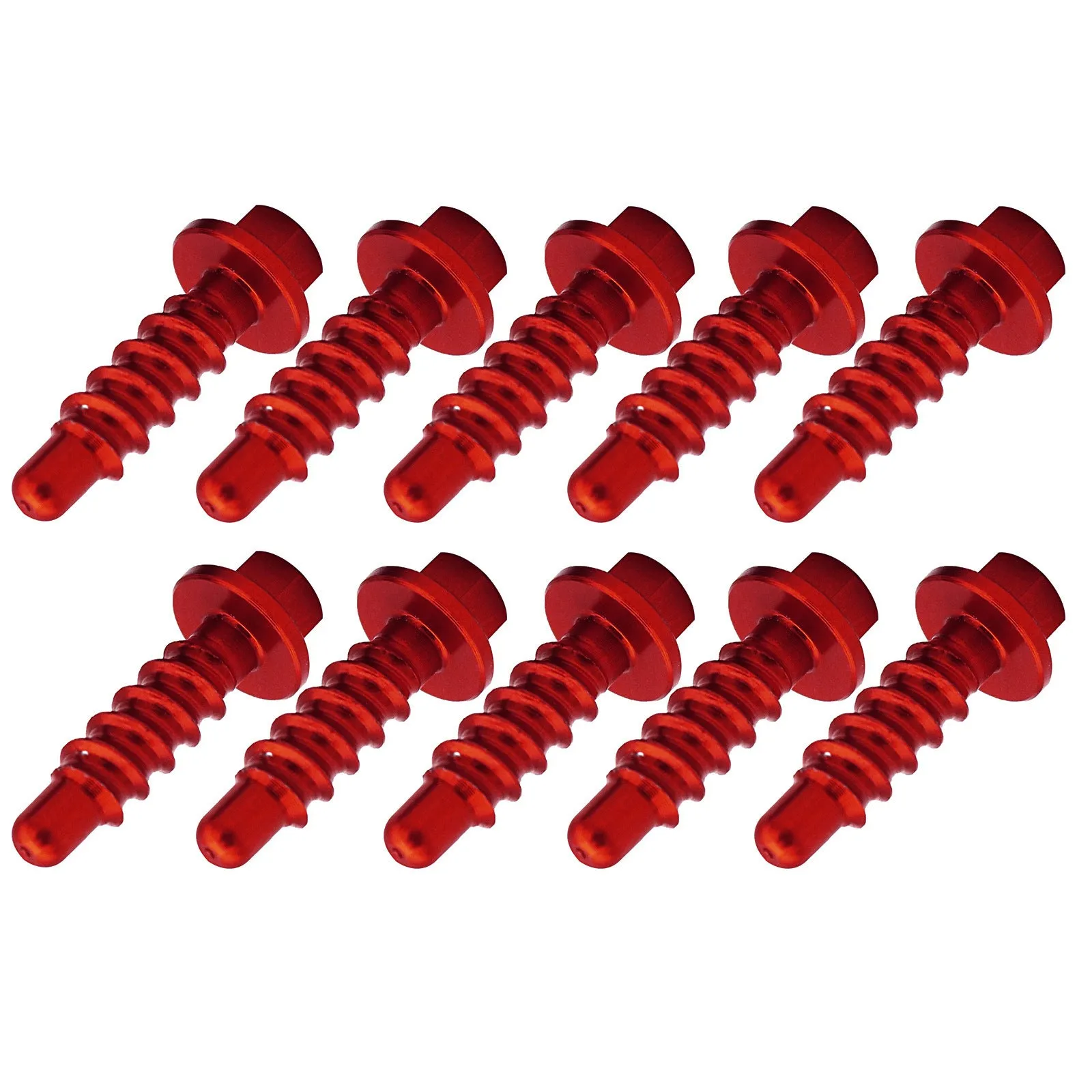 Ten self-tapping T6061 aluminium screws in mixed colours orange blue black red for KTM off-road motorcycle modification