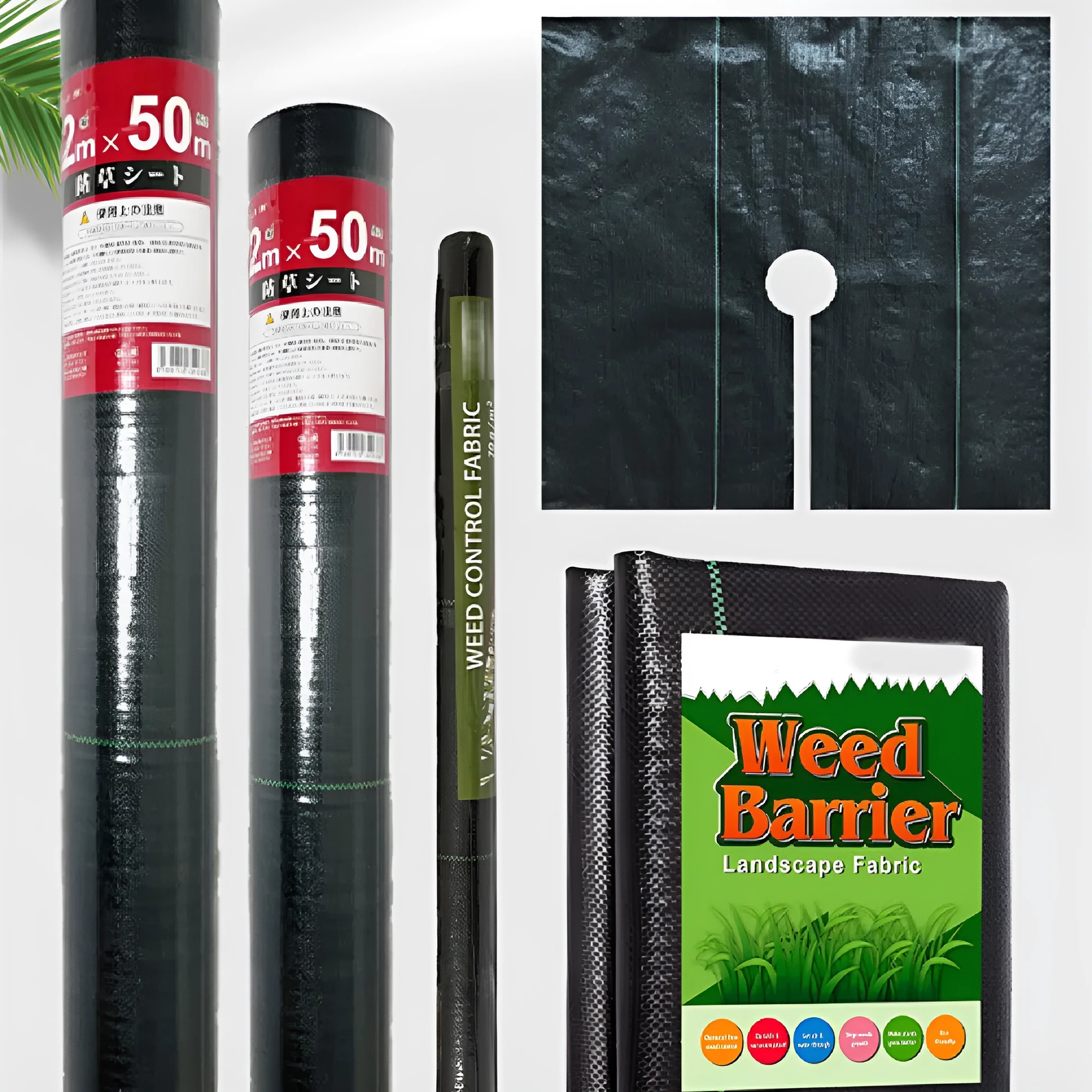 Black PP woven weed barrier mat roll 6FT × 300FT for garden ground cover