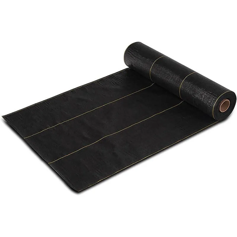Black PP woven weed barrier mat roll 6FT × 300FT for garden ground cover