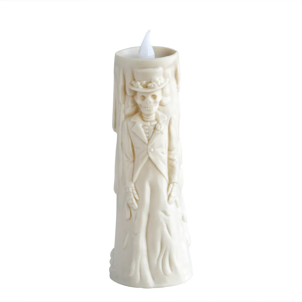 Halloween decoration ghost groom LED candle light in plastic with free size for spooky ambience
