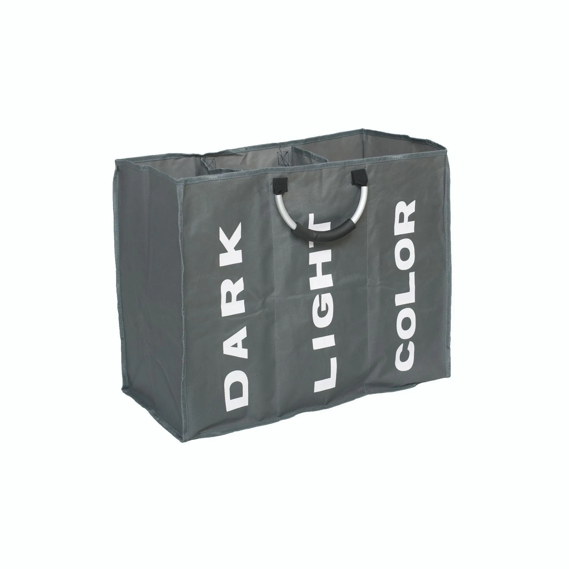 Three-compartment large capacity clothing bag in dark grey made from 600D Oxford cloth with modern simple design