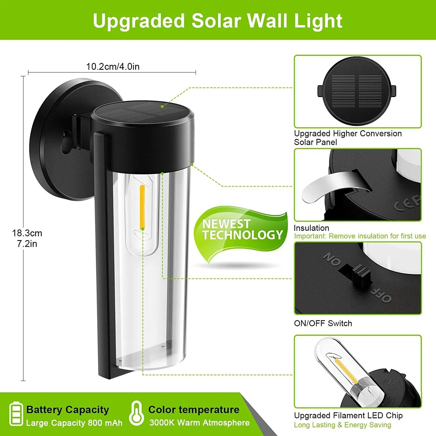 IP65 waterproof solar lawn lamp with tungsten wire filament and geometric ABS housing, 3000K warm light for garden decoration