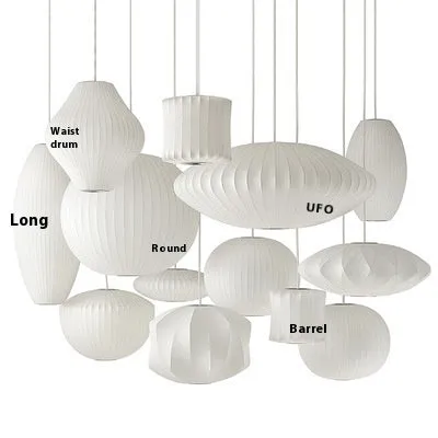 Fabric chandelier lantern lamp with iron frame, LED light source, available in multiple sizes from 30cm to 80cm