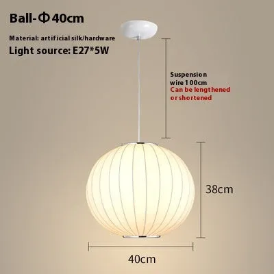 Fabric chandelier lantern lamp with iron frame, LED light source, available in multiple sizes from 30cm to 80cm