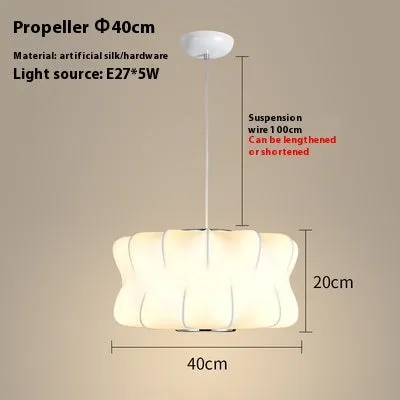 Fabric chandelier lantern lamp with iron frame, LED light source, available in multiple sizes from 30cm to 80cm
