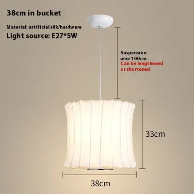 Fabric chandelier lantern lamp with iron frame, LED light source, available in multiple sizes from 30cm to 80cm