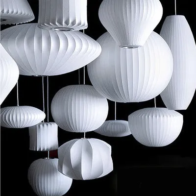 Fabric chandelier lantern lamp with iron frame, LED light source, available in multiple sizes from 30cm to 80cm