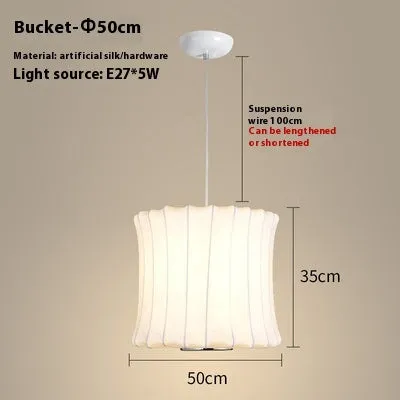 Fabric chandelier lantern lamp with iron frame, LED light source, available in multiple sizes from 30cm to 80cm
