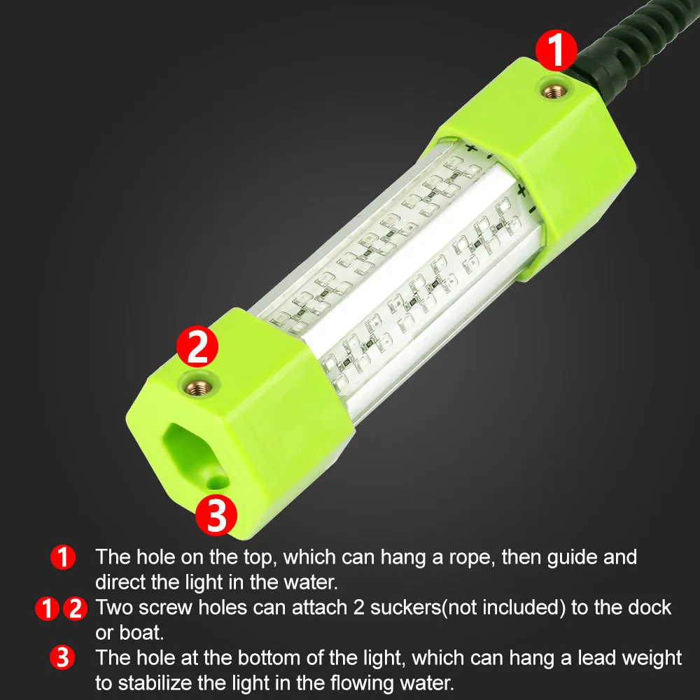 12V underwater fish lure light 70W in green with 5-metre cable for night fishing
