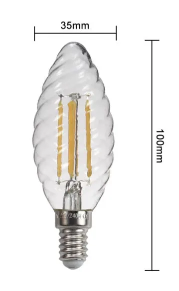 6W threaded ice cream bulb with E27 base, transparent glass, 6500K daylight, IP65