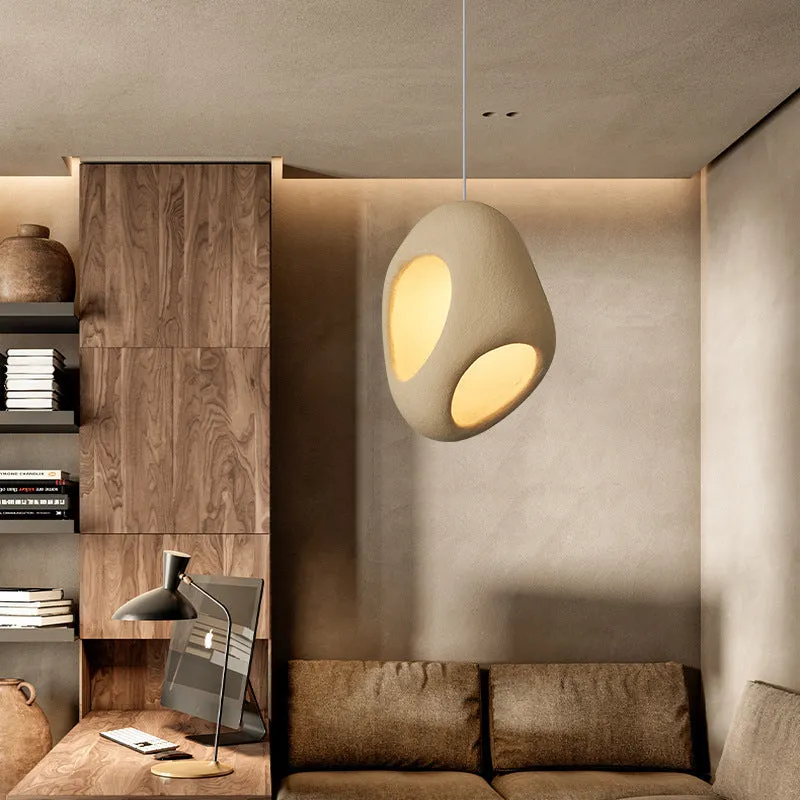 Creative single head retro ceiling light in high density polystyrene, white finish, with E27 bulb holder