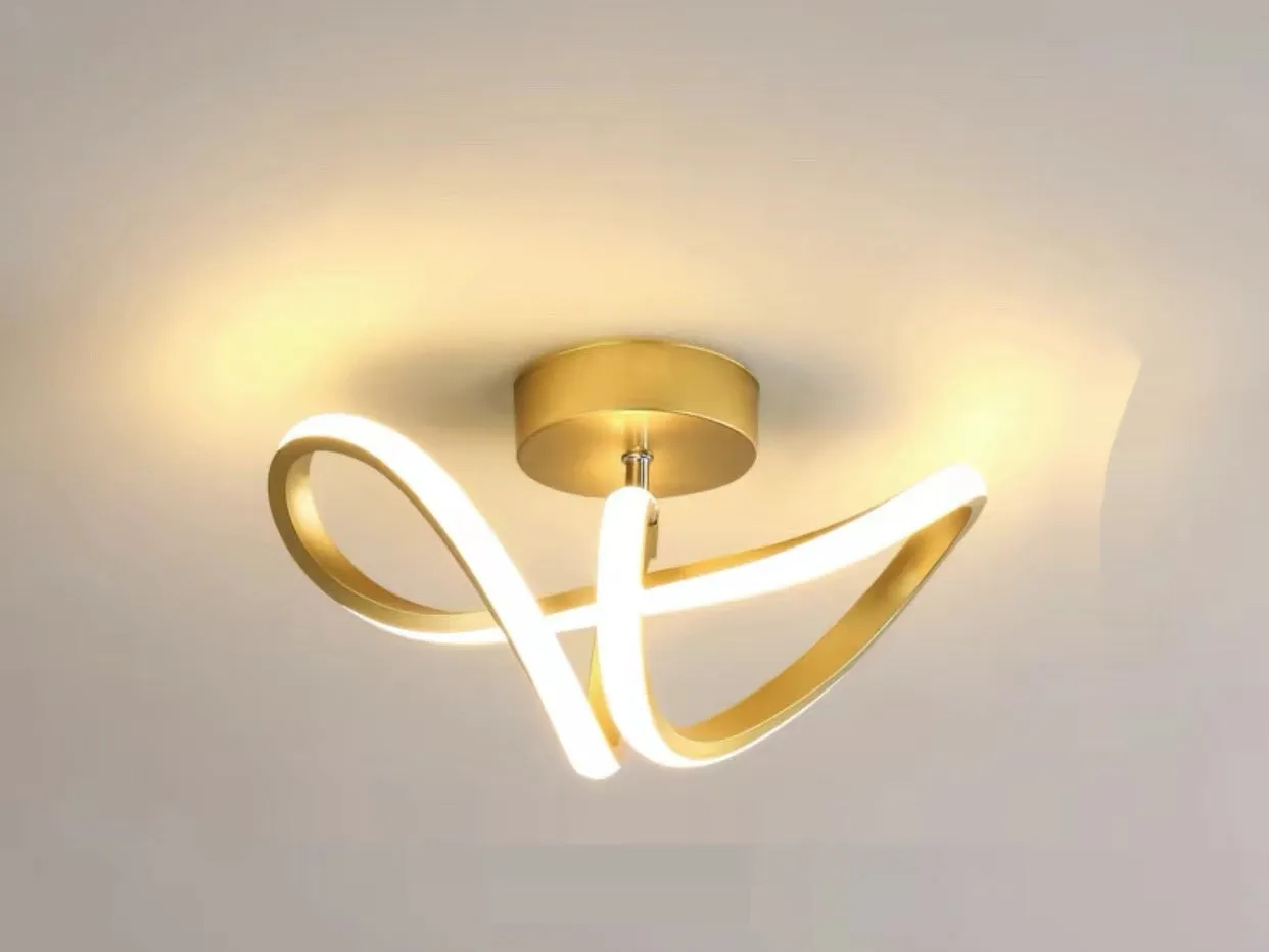 Compact LED ceiling lamp with black metal body and white diffuser for corridor or hallway