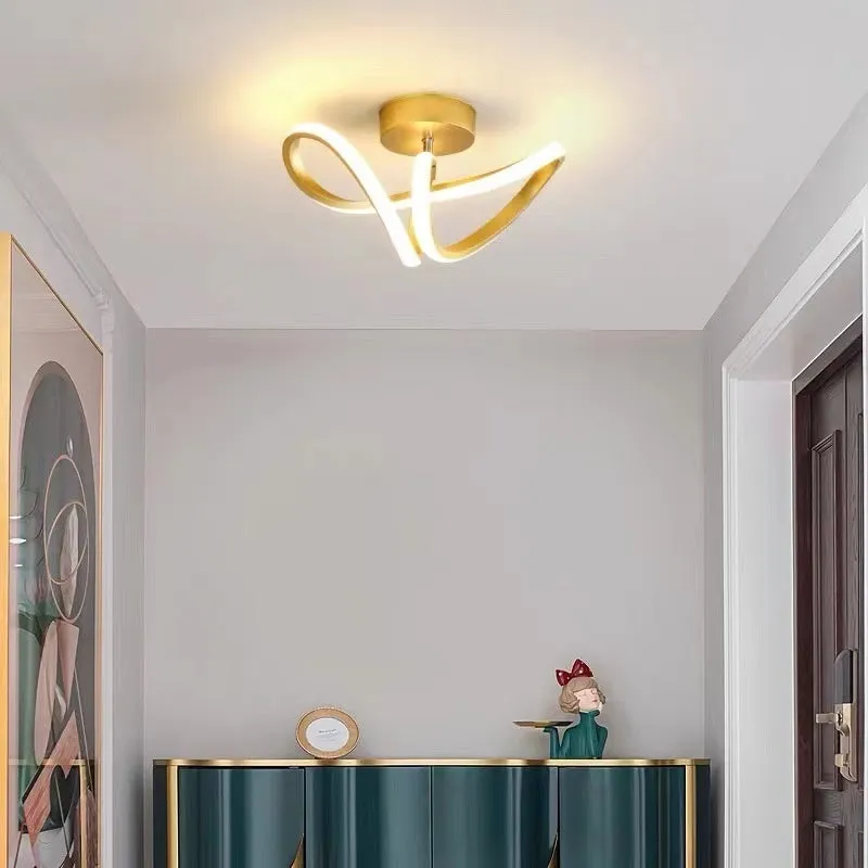 Compact LED ceiling lamp with black metal body and white diffuser for corridor or hallway