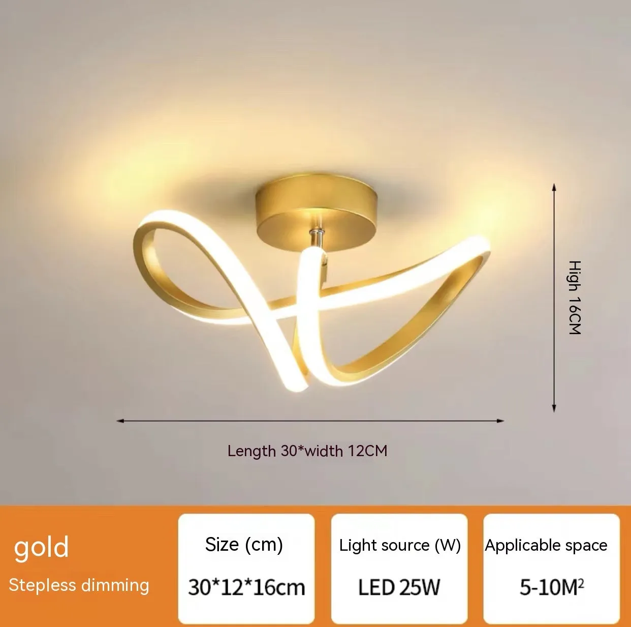 Compact LED ceiling lamp with black metal body and white diffuser for corridor or hallway