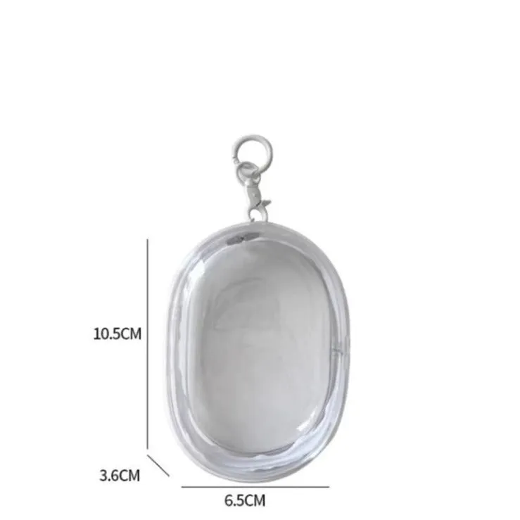 Transparent PVC data cable storage bag for digital chargers, black version with thick hook