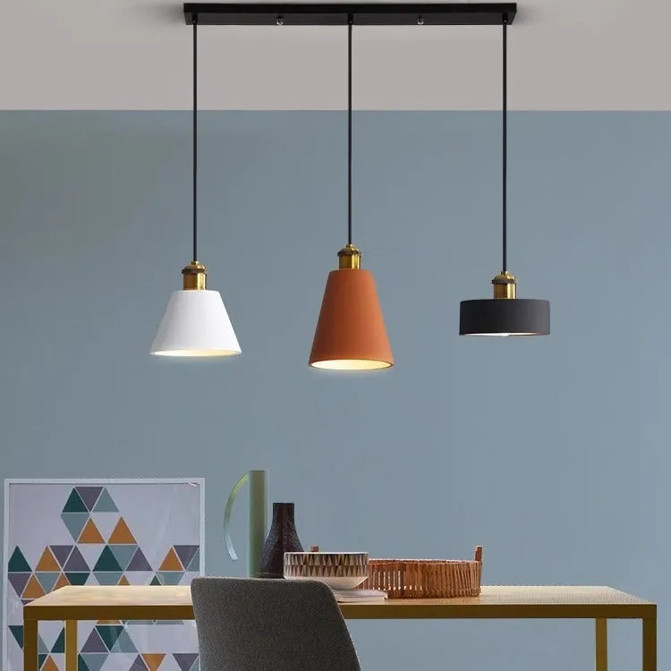Simple Nordic style iron droplight chandelier for dining table or bedside in black colour option