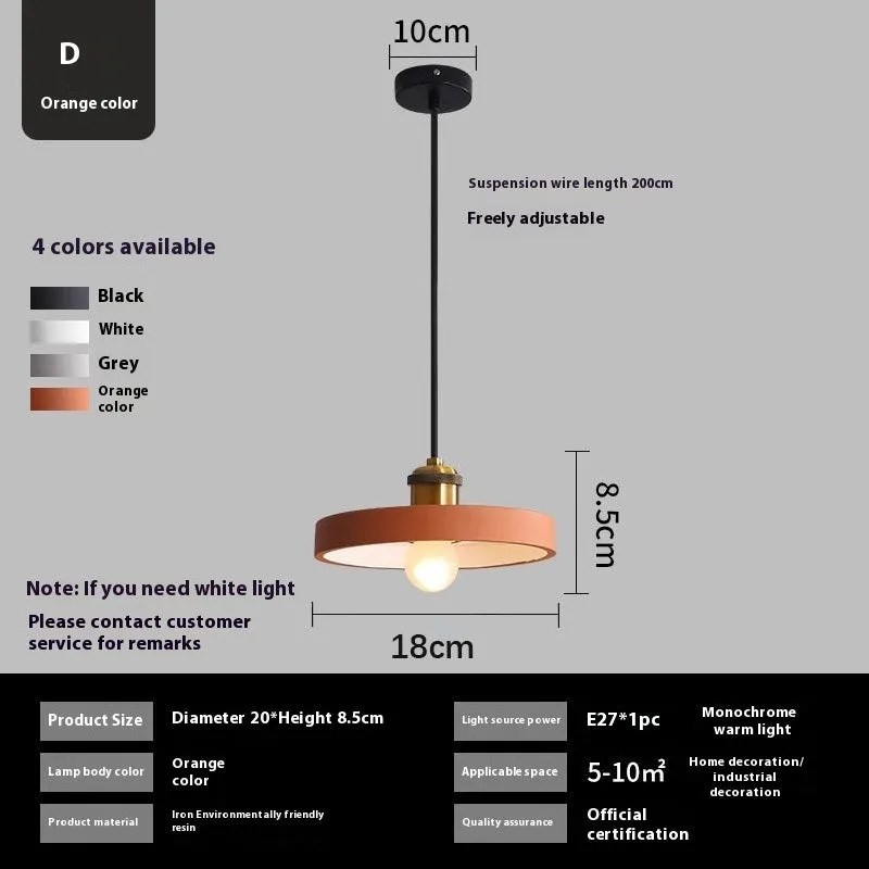 Simple Nordic style iron droplight chandelier for dining table or bedside in black colour option