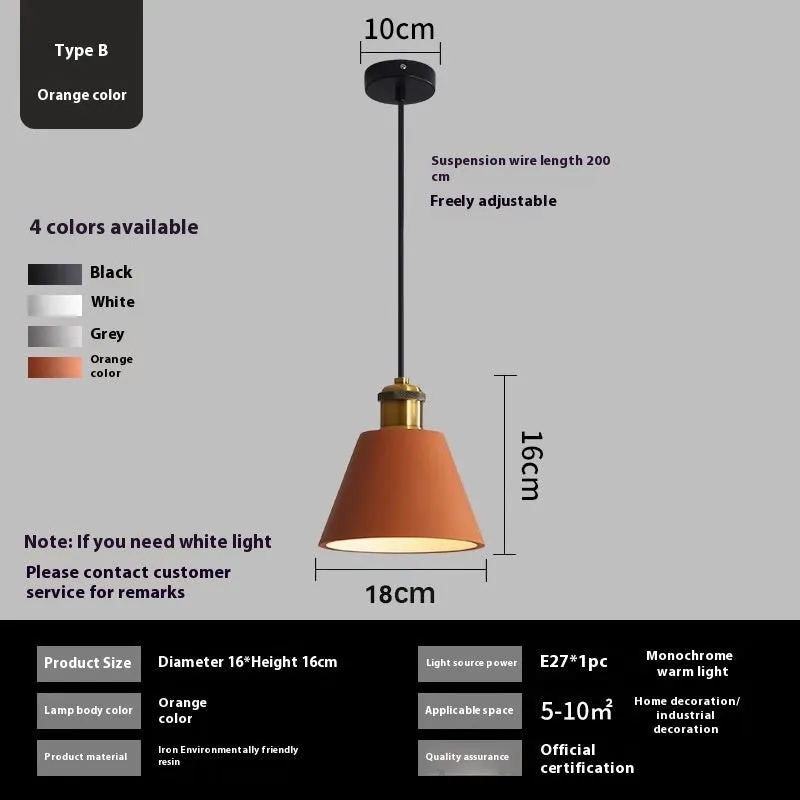 Simple Nordic style iron droplight chandelier for dining table or bedside in black colour option