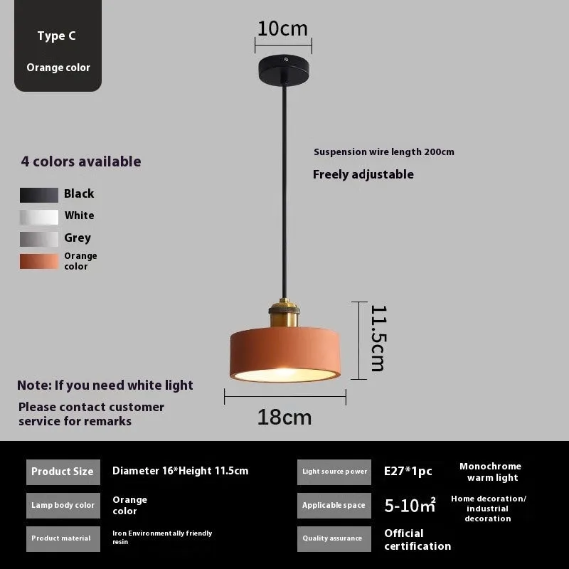 Simple Nordic style iron droplight chandelier for dining table or bedside in black colour option