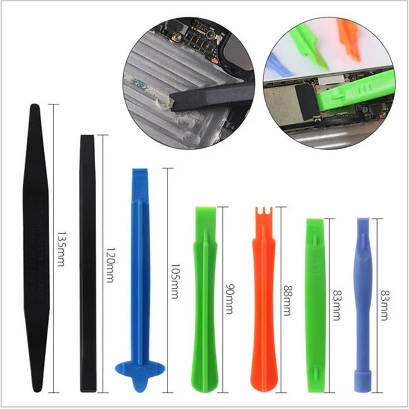 21 piece mobile phone disassembly tool set with chrome vanadium alloy steel screwdrivers, plastic spudgers, and suction cups for iPhone repair