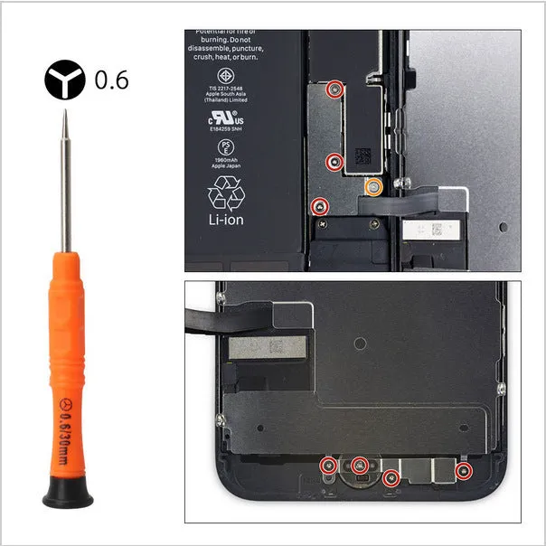 21 piece mobile phone disassembly tool set with chrome vanadium alloy steel screwdrivers, plastic spudgers, and suction cups for iPhone repair