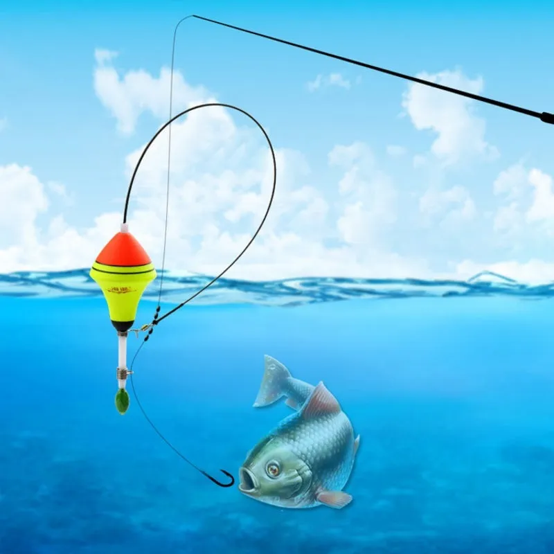 Nano EVA automatic fishing float set with fluorescent coating, high carbon rod, and stainless steel parts, 39cm total length