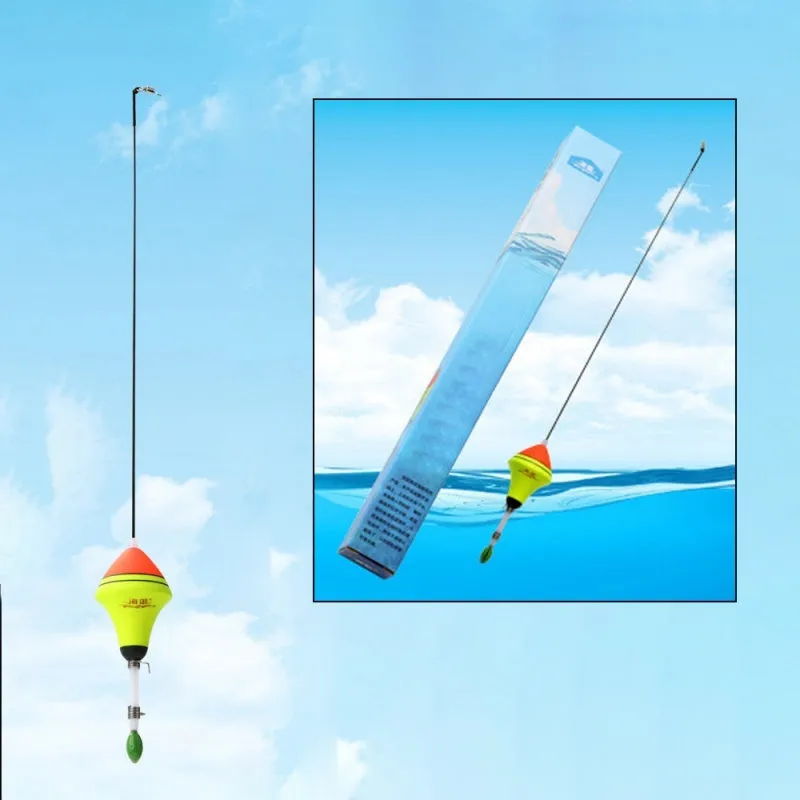 Nano EVA automatic fishing float set with fluorescent coating, high carbon rod, and stainless steel parts, 39cm total length
