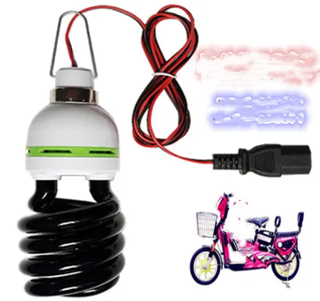 Black outdoor insect trapping light for fish ponds and farms with multiple voltage options