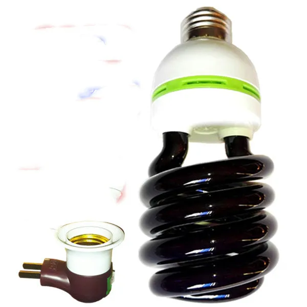Black outdoor insect trapping light for fish ponds and farms with multiple voltage options