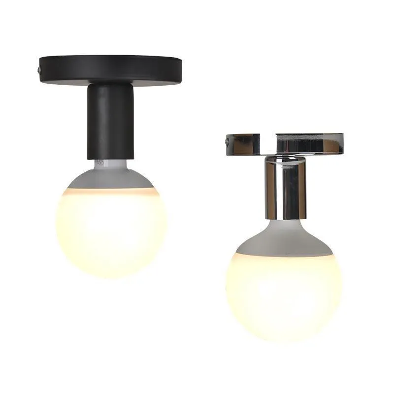 Nordic iron ceiling light in black finish for hallway or balcony use