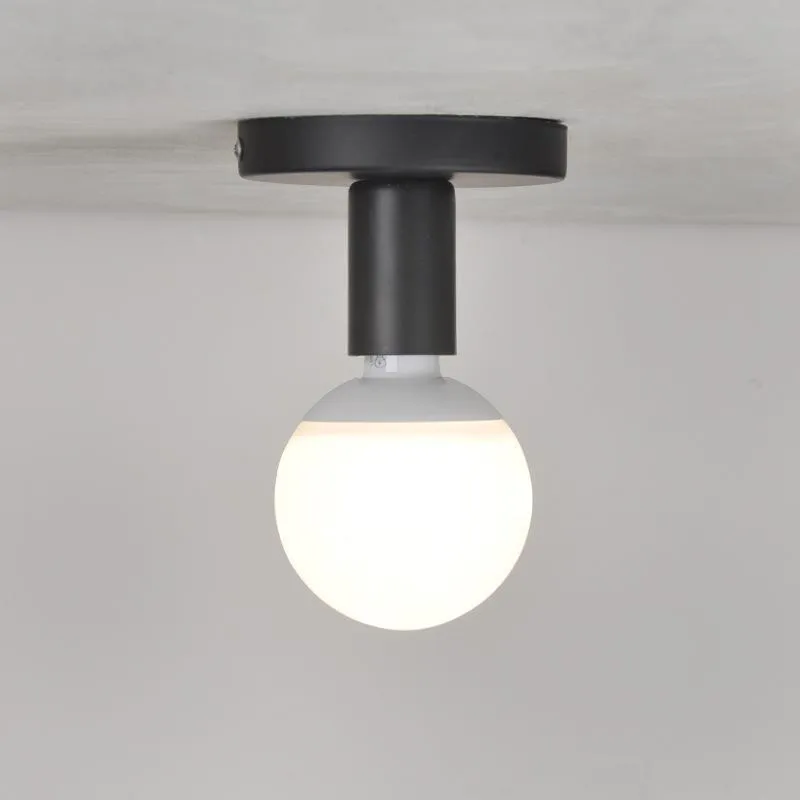 Nordic iron ceiling light in black finish for hallway or balcony use