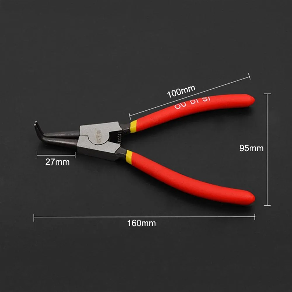 7-inch high carbon steel snap ring pliers with straight jaws for external retaining rings