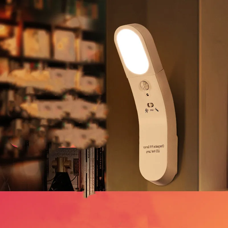 USB human body night light LED inductive switch with PC lampshade black 195x44x60mm for corridor or bedroom